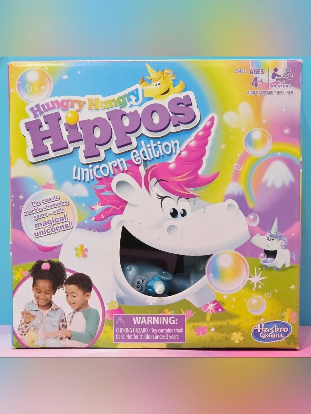 Hungry Hungry Hippos - Unicorn Edition, Open Box, Complete Family Board Game